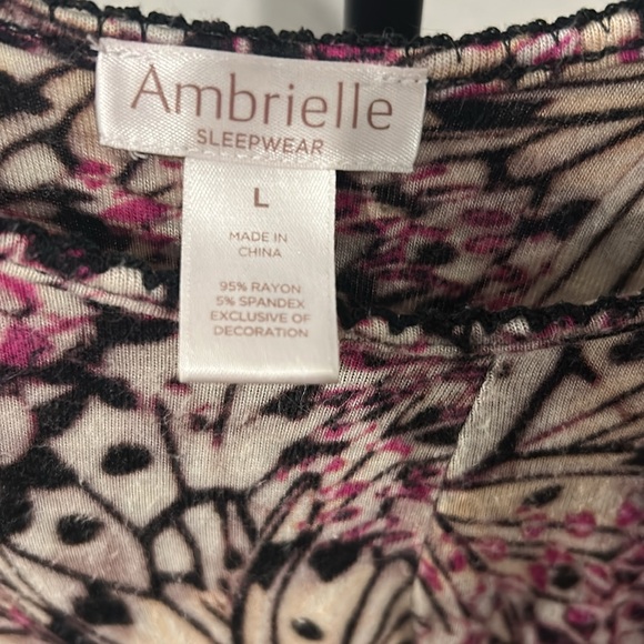 Ambrielle Pink and Black Floral night gown - Picture 3 of 3